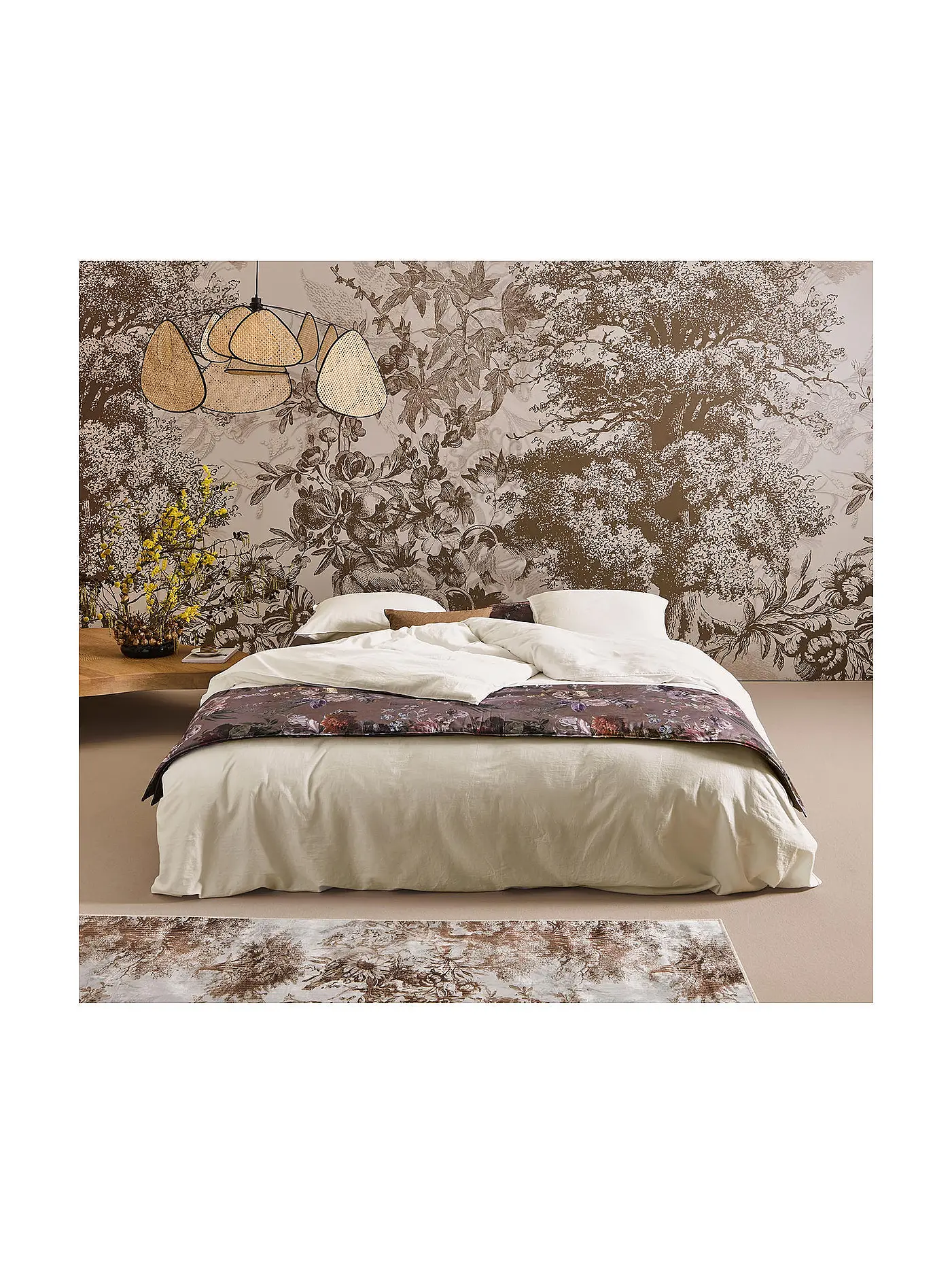 ESSENZA | Bettwäsche Garnitur MINTE 70x90cm/140x200cm Purple Breeze | creme